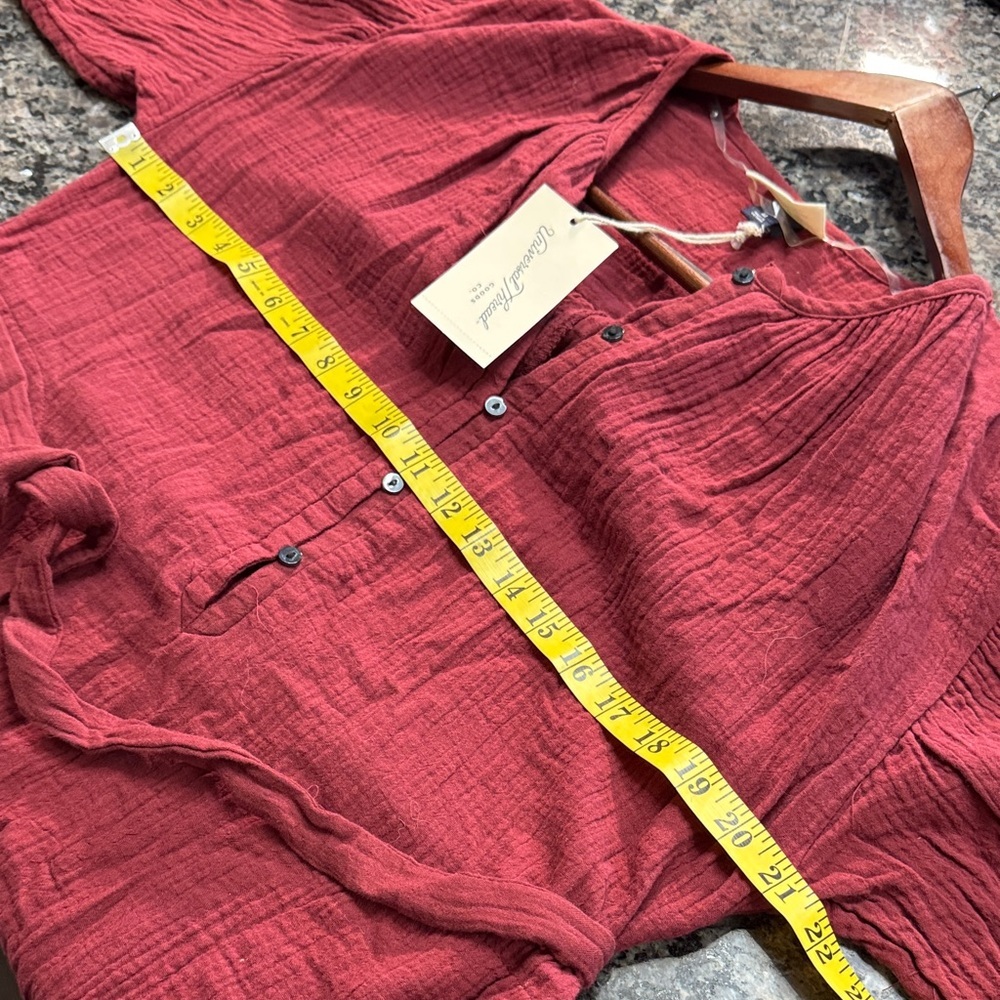 Universal Thread Wine Red Textured Button-Up Midi Dress - Picture 7 of 11